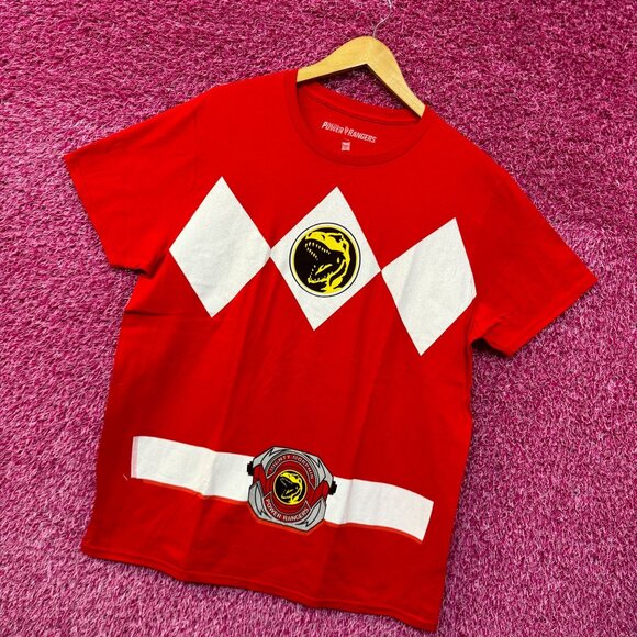 Tyrannosaurus Rex Red Power Ranger Costume Hasbro Tee L - Picture 3 of 5